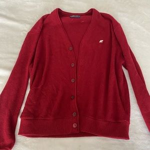 Red button up cardigan
